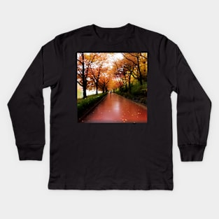 A Walk in the Rain Kids Long Sleeve T-Shirt